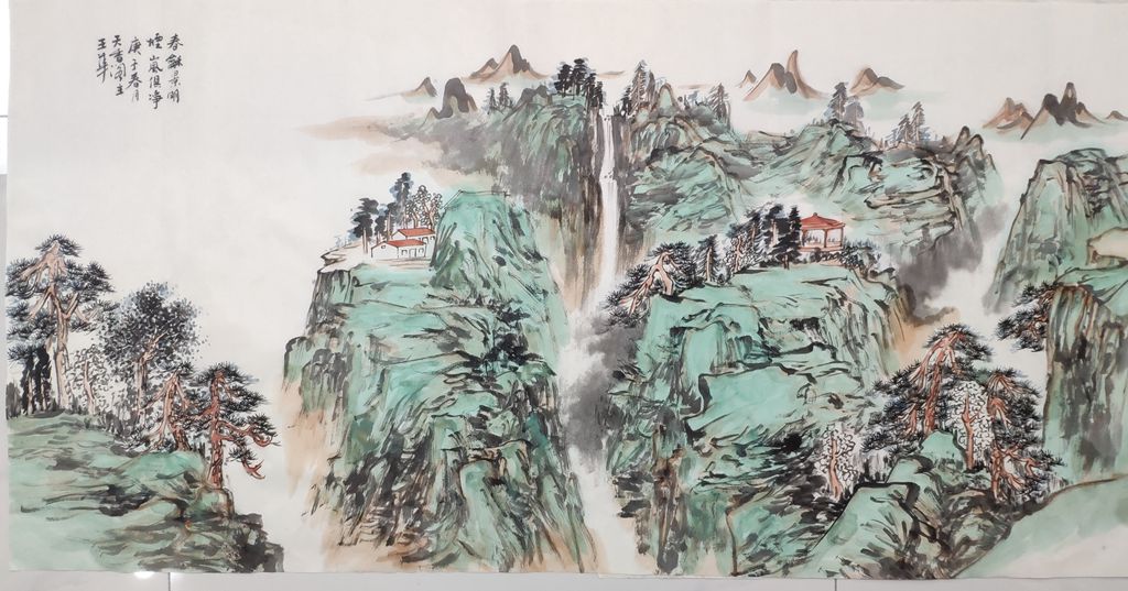 王华-作品名称：春和景明，烟岚俱净；作品种类：国画，作品尺寸136 68cm_副本.jpg